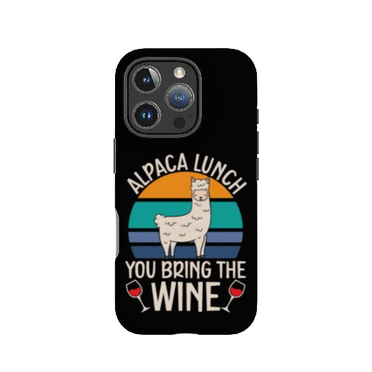 Alpaca Lunch You Bring The Wine Drinker Llama IPhone Cases