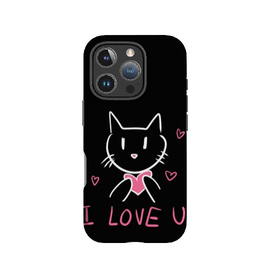 i love you cat valentines day IPhone Cases