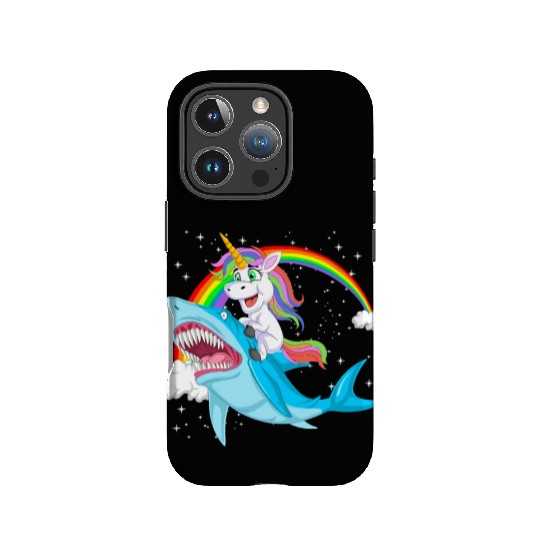 Unicorn riding shark Design IPhone Cases