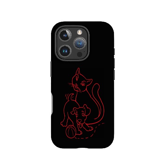 Cat And Dog Red IPhone Cases