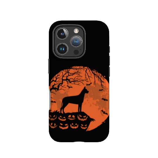 Great Dane And Moon Halloween Funny Dog Lover Gift IPhone Cases
