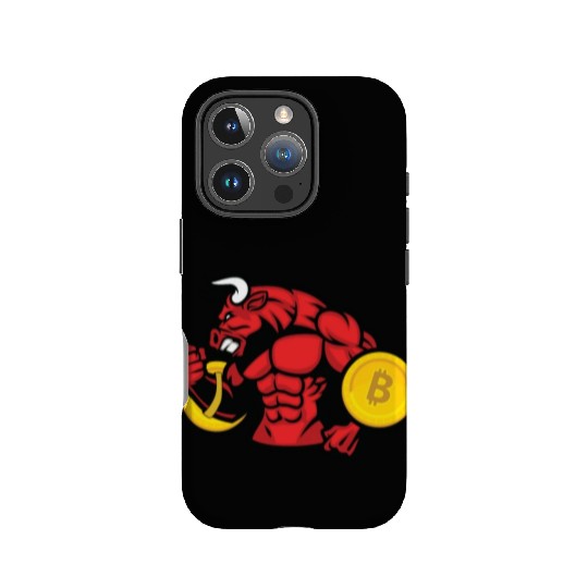 Bitcoin lover Bull BTC logo Crypto lover Hodl IPhone Cases
