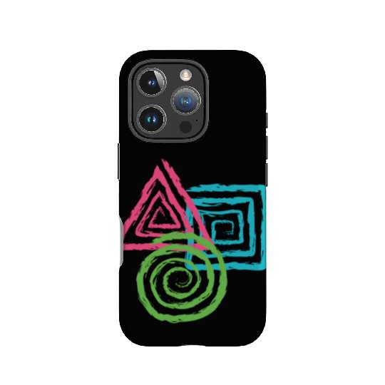 Geometric Shapes. Square, Triangle, Circle Spirals IPhone Cases