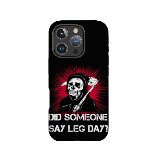 Grim Reaper Leg Day Black Metal skull and scythe IPhone Cases