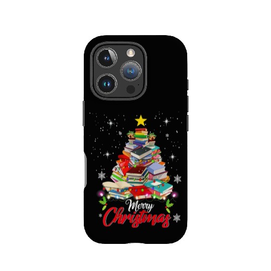 Merry Christmas Tree Love Reading Books Librarian IPhone Cases