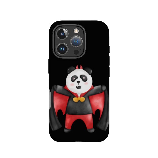 Panda bear in vampire costume IPhone Cases