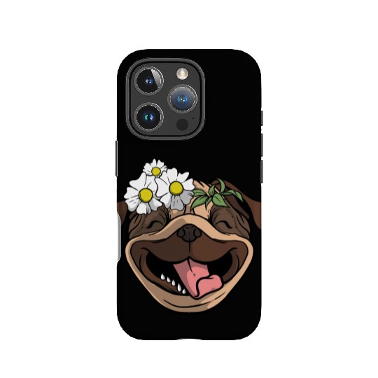 Dog Pug Flower IPhone Cases