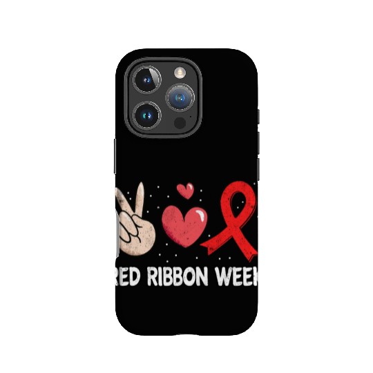 Red Peace Ribbon Week Awareness October IPhone Cases