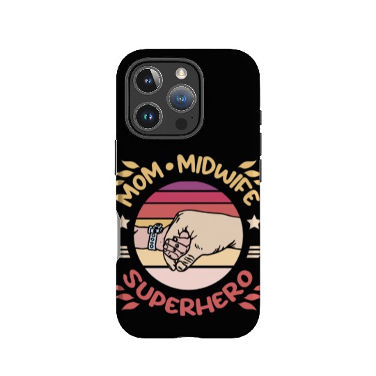 Mom midwife superhero IPhone Cases