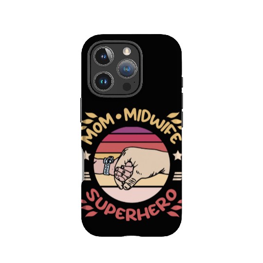 Mom midwife superhero IPhone Cases