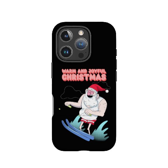 christmas and santa claus having summer fun IPhone Cases