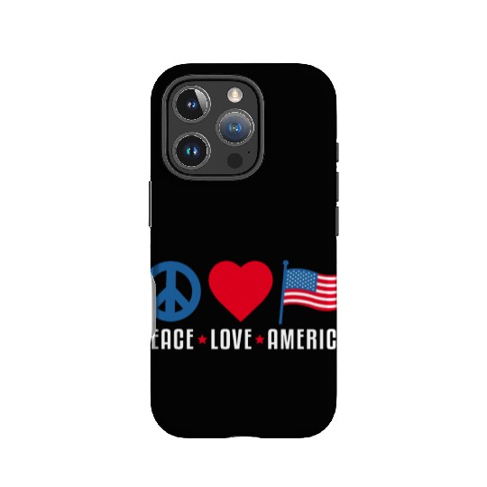 Peace Love America US Flag Independence IPhone Cases
