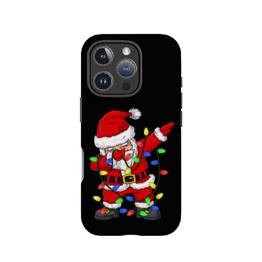 Dabbing Santa Claus Christmas Tree Lights Boys Kid IPhone Cases
