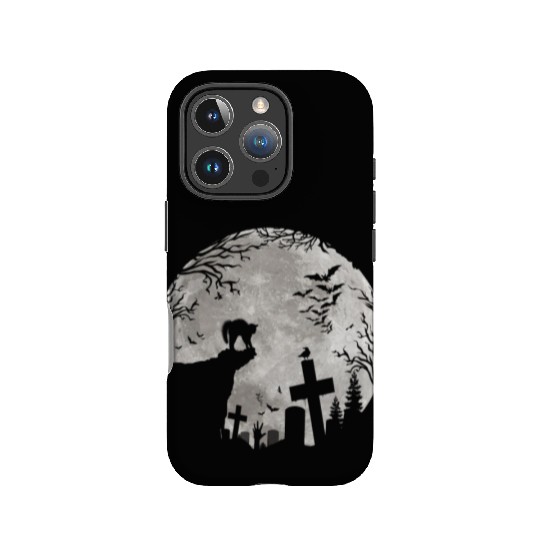 Halloween Black Cat Werewolf Full Moon Bats trick IPhone Cases
