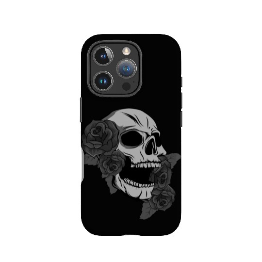 Black Skull Roses Aesthetic Goth Gothic IPhone Cases