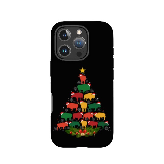 Family Matching Christmas Pajama Buffalo Xmas Tree IPhone Cases
