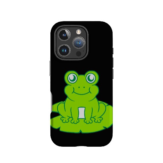 frog sitting water lily sea leaf IPhone Cases