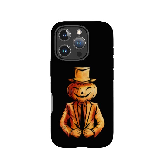 Realistic Jack O Lantern Pumpkin Man In Suit IPhone Cases