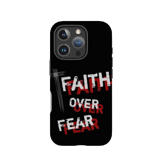 Inspirational Christian Cross Faith Over Fear IPhone Cases