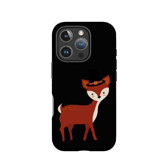 Thanksgiving Deer Wearing Pilgrim Hat IPhone Cases