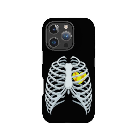 Funny Softbal Heart Skeleton Rib Cage Halloween IPhone Cases