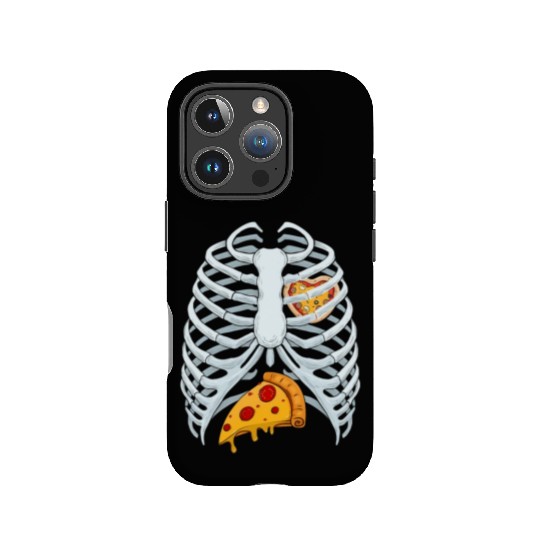 Funny PIzza Skeleton Rib Cage Halloween Costume IPhone Cases
