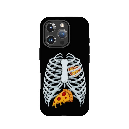 Funny PIzza Skeleton Rib Cage Halloween Costume IPhone Cases