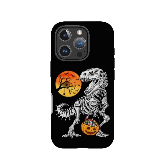 Halloween Boys Dinosaur Skeleton T rex Scary Pumpk IPhone Cases