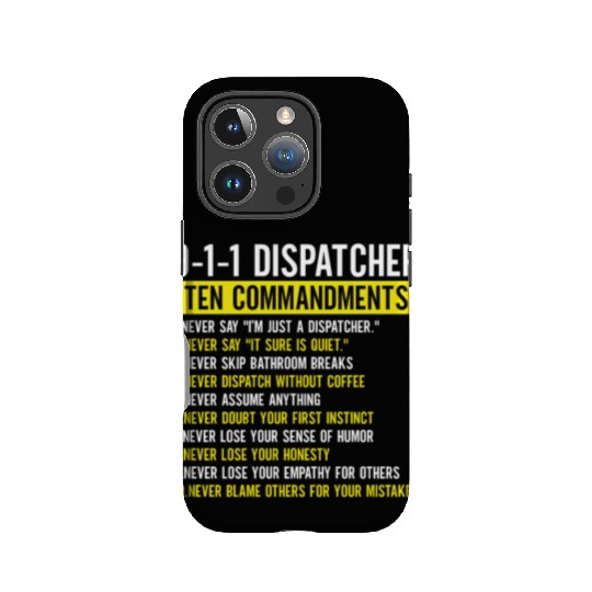 911 Dispatcher Ten Commandments Gold Line Operator IPhone Cases