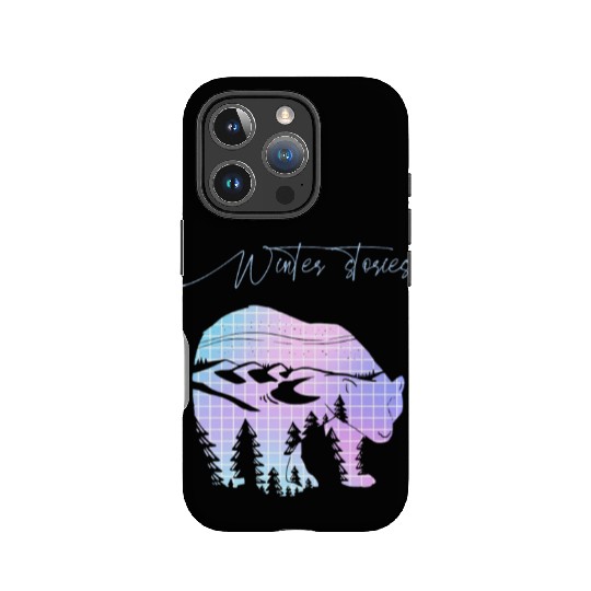 Winter stories Bear Trees Pastel Rainbow IPhone Cases