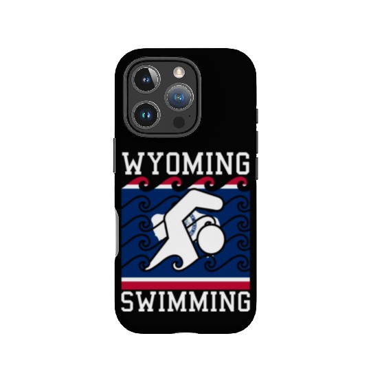 Wyoming Flag Swimming Team Swim Swimmer US State IPhone Cases