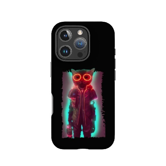 Futuristic Cyberpunk Cat IPhone Cases