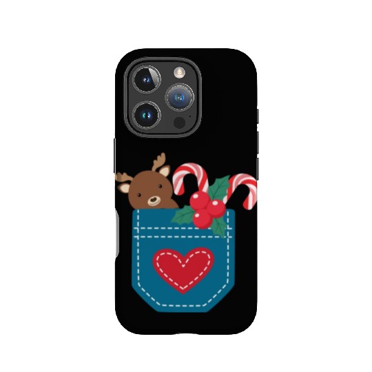 Christmas moose peppermint pocket IPhone Cases