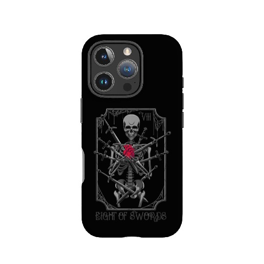 8 of Swords Tarot Card Skeleton Witchy Pagan IPhone Cases