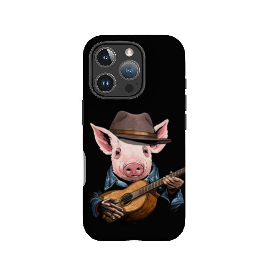 Acoustic Guitar Pig Guitar Player Farm Animal IPhone Cases
