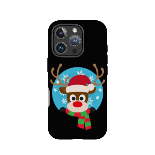 Cute Rudolph Red-Nosed Reindeer Christmas Design IPhone Cases