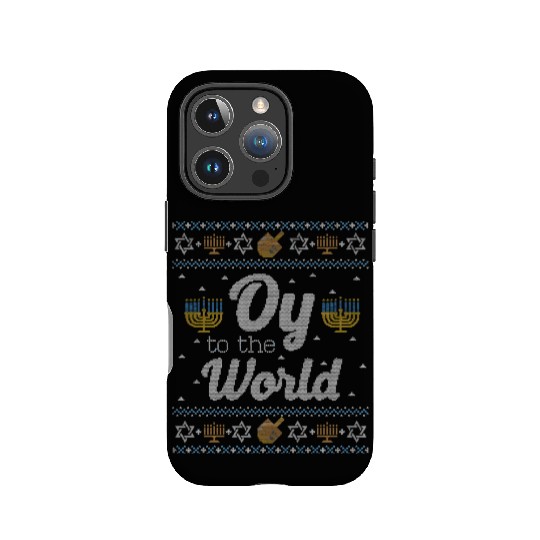 Funny Ugly Hanukkah Oy To The World IPhone Cases