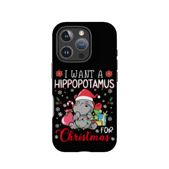 I Want A Hippopotamus For Christmas Xmas Hippo Paj IPhone Cases