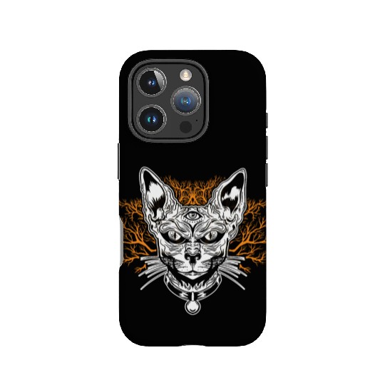 Goth Cat Concert Festivals Black Heavy Death Metal IPhone Cases