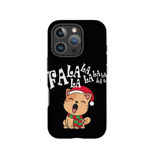 Cute Christmas Cat Singing Fa la la la Song IPhone Cases