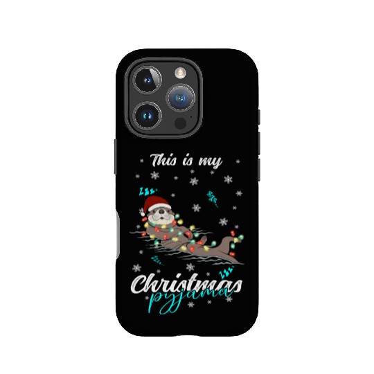 Winter Christmas Pyjama Otter IPhone Cases