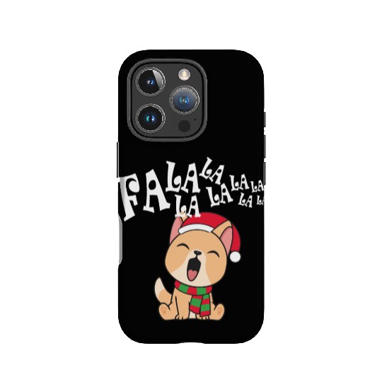 Cute Christmas Dog Singing Fa la la la Song IPhone Cases