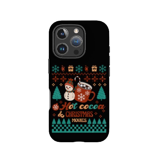Funny Christmas Hot cocoa christmas movies IPhone Cases