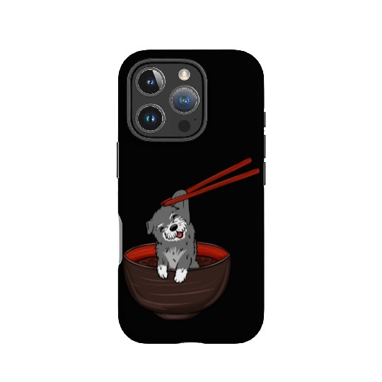 Schnauzer Dipping Noodles IPhone Cases