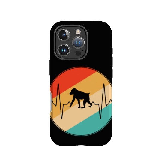 monkey retro heartbeat IPhone Cases