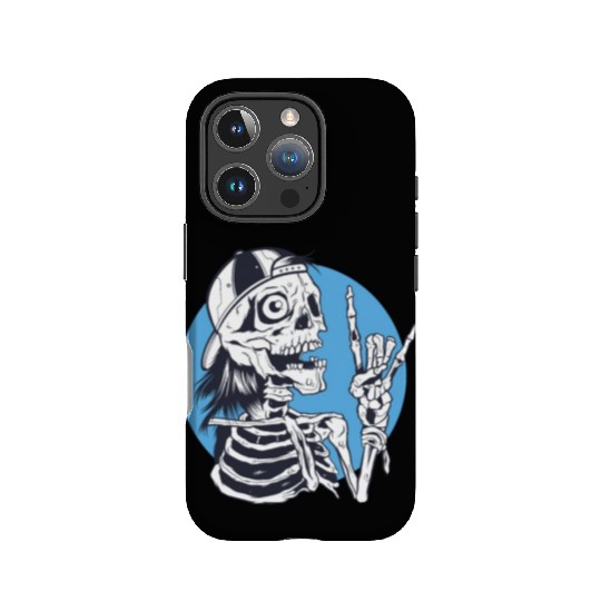 Skeleton rock and roll cartoon IPhone Cases