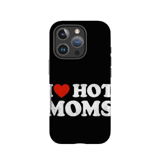 I Heart Hot Moms Y2K Adult Humor Distressed I IPhone Cases