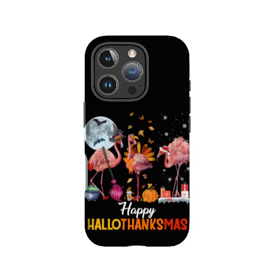 Flamingo Halloween And Merry Christmas Happy IPhone Cases