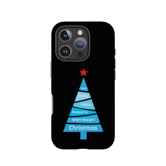 Minimalist Light Blue Christmas Pine IPhone Cases