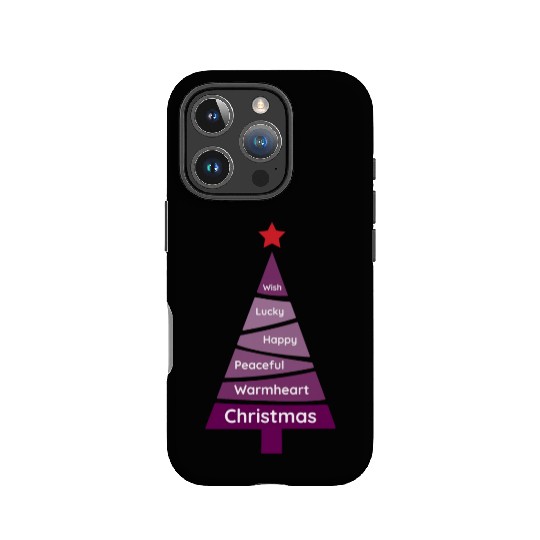 Minimalist Dark Orchid Purple Christmas Pine IPhone Cases